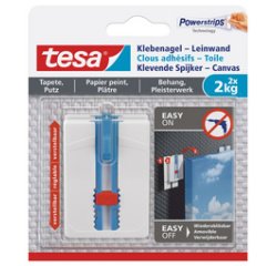 Clou adhésif tesa® Toile Papier peint & Plâtre 1kg blanc  - Set de 2 pièces