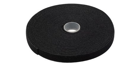 Lien auto-agrippant sur rouleau, 10 m, noir