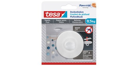 Crochet de plafond - Powerstrips - pour papier peint & plâtre - supporte  0