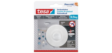 Crochet de plafond - Powerstrips - pour papier peint & plâtre - supporte  0