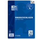 Feuillets pour classeur, A4, ligné, 100 feuilles