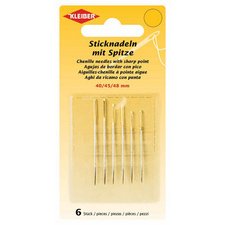Set d'aiguilles à broder, avec pointe, 6 pièces
