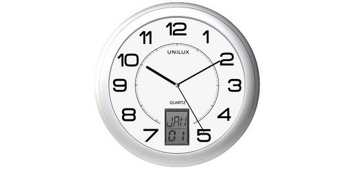 Unilux Instinct Wall Clock Ø30.5cm Silver Gray/White