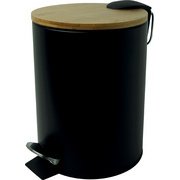 Poubelle à pédale 'the bamboo', 3 litres, noir