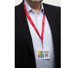 Bezoekersbadge 'VISITOR BADGE', film, wit