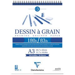 Gekörntes zeichenpapier, block mit doppelspirale, 30 blatt a5, 180g, weiß