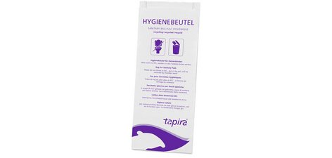 Sachet hygiénique en papier, imprimé, blanc/lilas