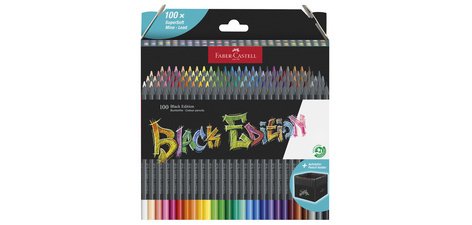FABER-CASTELL Crayon de couleur Black Edition, étui de 100