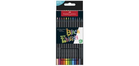 FABER-CASTELL Crayon de couleur Black Edition, étui de 24