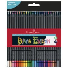 FABER-CASTELL Crayon de couleur Black Edition, étui de 36