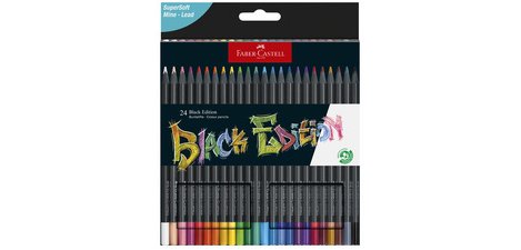 FABER-CASTELL Crayon de couleur Black Edition, étui de 36