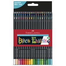 FABER-CASTELL Crayon de couleur Black Edition, étui de 50