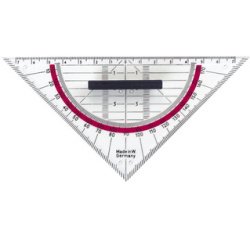 Equerre géométrique, hypoténuse: 160 mm, avec