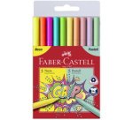 FABER-CASTELL Feutres GRIP fluo + pastel, étui de 10