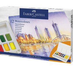 FABER-CASTELL Peinture aquarelle en godets, étui de 24