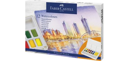 FABER-CASTELL Peinture aquarelle en godets, étui de 12