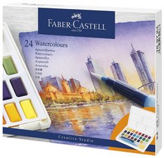 FABER-CASTELL Peinture aquarelle en godets, étui de 36