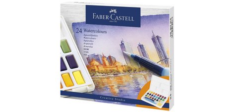FABER-CASTELL Peinture aquarelle en godets, étui de 36