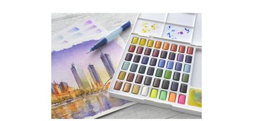 FABER-CASTELL Peinture aquarelle en godets, étui de 48