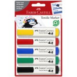 FABER-CASTELL Marqueur pour tissu, blister de 5