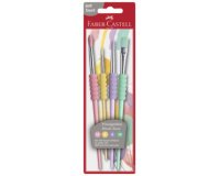 FABER-CASTELL Set de pinceaux à poils synthétiques pastel