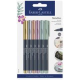 FABER-CASTELL Marqueur Metallics, sur carte blister de 6