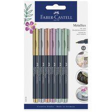 FABER-CASTELL Marqueur Metallics, sur carte blister de 6