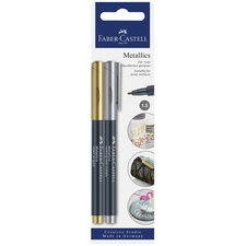 FABER-CASTELL Marqueur Metallics, carte blister de 2