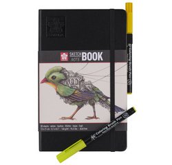 Carnet de croquis, 90 x 140 mm, noir/blanc crème