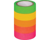 Ruban adhésif décoratif 'Arc-en-ciel fluo', mat