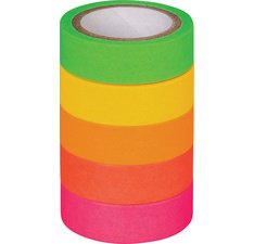 Ruban adhésif décoratif 'Arc-en-ciel fluo', mat