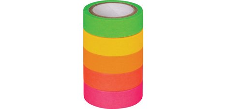 Ruban adhésif décoratif 'Arc-en-ciel fluo', mat
