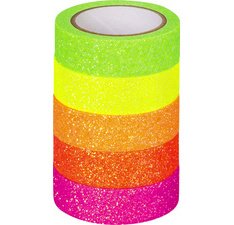 Ruban adhésif décoratif 'Arc-en-ciel fluo',scintillant