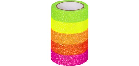 Ruban adhésif décoratif 'Arc-en-ciel fluo',scintillant