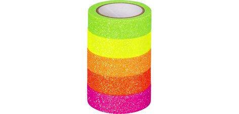 Ruban adhésif décoratif 'Arc-en-ciel fluo',scintillant