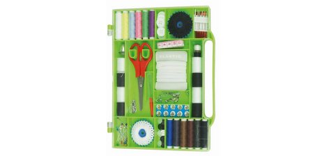Universal sewing box, 111 pieces, green