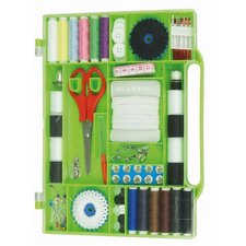 Universal sewing box, 111 pieces, green