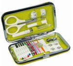 Etui de couture de voyage 'Design', 24 pièces, bleu