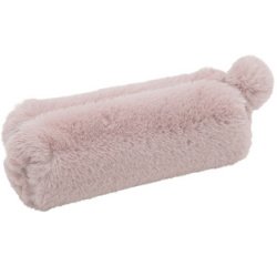 Trousse 'FLUFFY', en peluche, rose