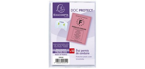 Etui de protection ancien modèle permis de conduire PVC lisse 20/100e - Cristal