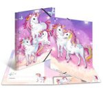 Chemise à élastiques 'Licorne', carton, A4