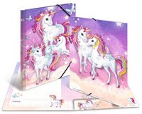 Chemise à élastiques 'Licorne', carton, A4