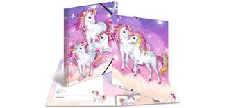 Chemise à élastiques 'Licorne', carton, A4