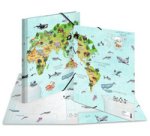 Chemise à élastiques 'Mappmonde des animaux', A4