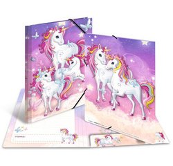 Map met elastieken 'Eenhoorn' karton A3