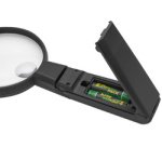 Loupe avec lumière LED et pied pliable, noir