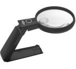 Loupe avec lumière LED et pied pliable, noir