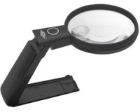 Loupe avec lumière LED et pied pliable, noir