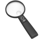 Loupe avec lumière LED et pied pliable, noir