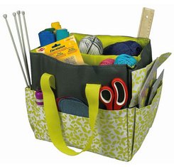 Sac à ouvrage, kiwi/gris